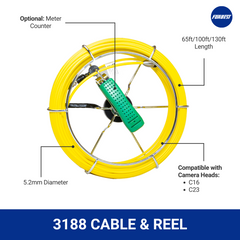 5.2mm Cable & Reel with 65ft/100ft/130ft Push Cable - For 3188/4188 series