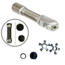 A pan-tilt camera head with a spring kit and skids bundle, including a camera head with a mount, a spring, plastic skids, and a crawler.