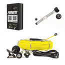 Forbest Wi-Fi Box wireless sewer inspection camera system with yellow cable and accessories on a white background