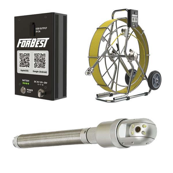 Pan-Tilt Camera with Cable & Wi-fi Box Combo: 200ft/400ft Push Cable with Camera Head and Accessories