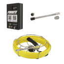 Forbest Wi-Fi Box wireless sewer inspection camera system with yellow cable, black housing, and camera head on a white background