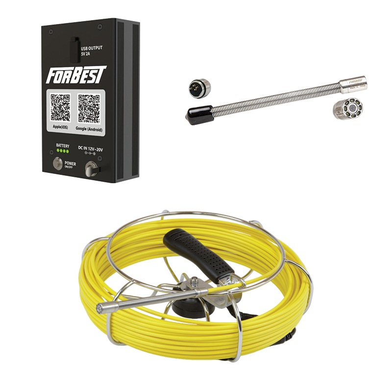 Mini Cable & Wi-Fi Box Combo: 1/2" (12mm) Camera head with 100ft Cable