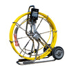 Yellow industrial inspection camera with reel on a white background