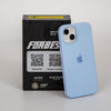 Blue phone case with Apple logo next to a black power bank with 'Forbes' branding